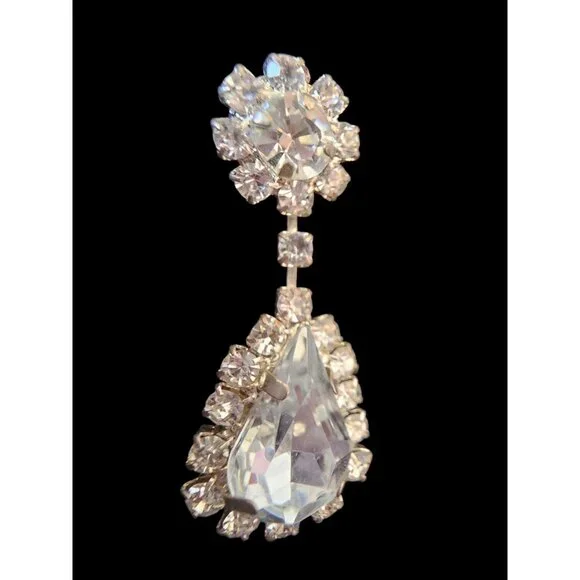 NWOT Large White Crystal Cluster Necklace/Earring Set - Picture 5 of 5